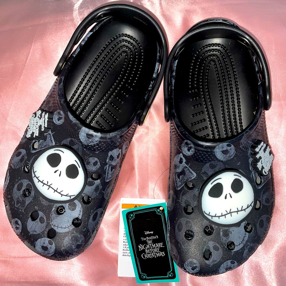 Limited Edition Nightmare Before Christmas Crocs with 4 Glow in the Dark Jibbitz